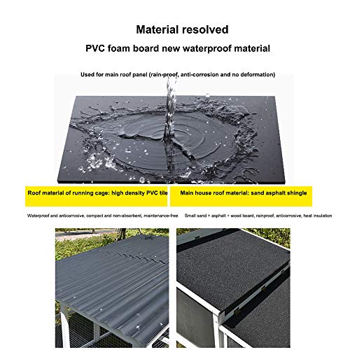 JHKGY Großer Hölzerner Außenhasen-Kaninchen-Stall-Hühnerkäfig,Hühnerstall,Ark House Geflügel Run Nistkasten,Abnehmbares… – Bild 7