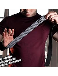 RIXSports Pro Lifting Straps for Crossfit, Weightlifting, Powerlifting, Bodybuilding, Adjustable Strap Length for Men and Women, Extra Thick Wrist Support, Hand Grip Strengthener as a Gift