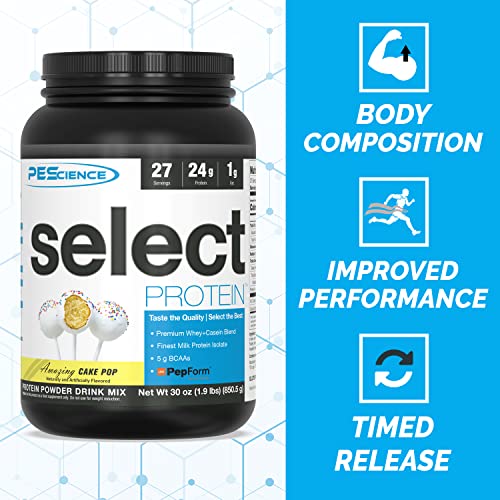 PEScience Select Low Carb Protein Powder, Cake Pop, 27 Serving, Keto