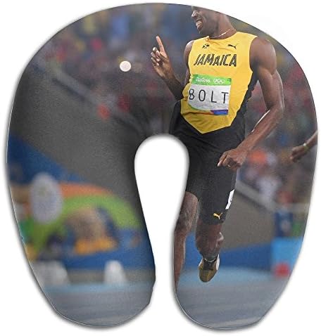 U-Shape Neck Pillow Gold Medal Usain Bolt Printed Memory Foam Soft Indoor &amp; Outdoor Travel Pillow For Airplane Car Office