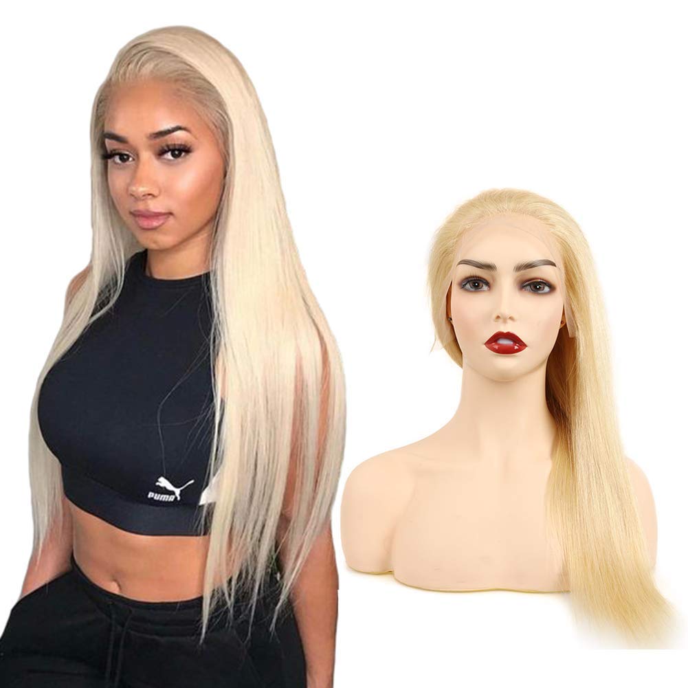 613 Human Hair Wigs Blonde 13X4 Lace Frontal Wigs With Baby Hair Pre Plucked Hairline 150 Density Straight Wave Brazilian Virgin 613 Lace Frontal Wigs For Black Women Free Part Wholesale 16 Inch
