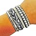 FUNKtional Wearables Fitbit Bracelet for Fitbit Flex 2 Fitness Activity Trackers - The Rosie Beaded, Braided Layered Snap Bracelet to Protect and Cover Your Activity Tracker (Grey, Fitbit Flex 2)