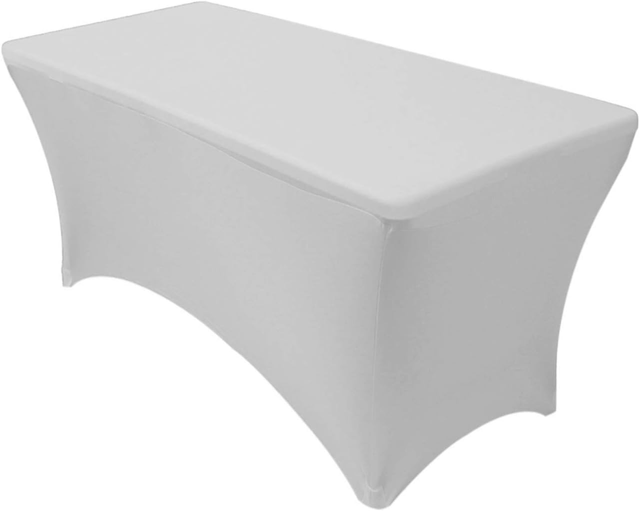 Your Chair Covers - 4 ft Rectangular Fitted Spandex Tablecloths Patio Table Cover Stretchable Tablecloth - Silver