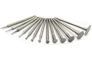 Luo ke 13 Pcs T Shape Diamond Burr - 3/32'' Shank Channel Cutting Burs Diamond Mounted Stone Carving Burr for Rotary Tools In