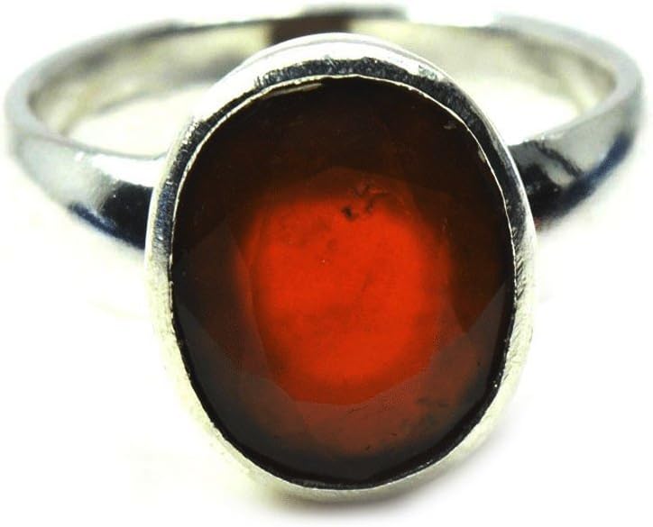 Natural Hessonite 925 Sterling Silver Rings for Women 3 Carat Chakra Healing in Size 4-13