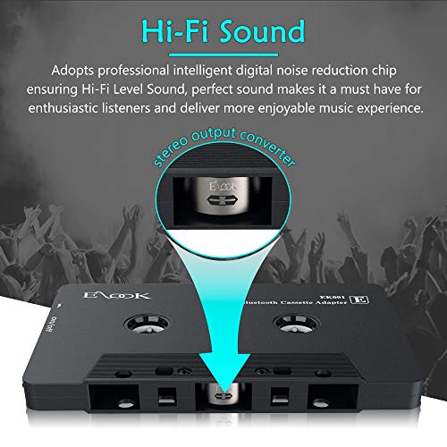 Elook Car Audio Receiver, Bluetooth Cassette Receiver Tape Aux Adapter