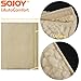 Sojoy 1 Pair Seat Belt Shoulder Pads Simulated Sheepskin Car Safty Belt Cushion (Beige & Cream)