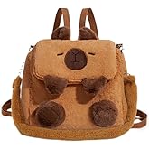 OULIGET Capybara Cute Plush Bag,Cartoon Phone Travel Gift Casual Bag,Fluffy Handbag Double Use Single Shoulder Backpack