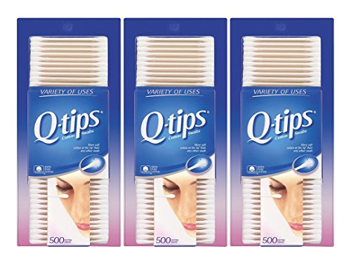 Q-tips Cotton Swabs, 500 Count (Pack of 3)