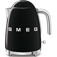 Smeg 50's Retro Style Kettle, 1.7L, 7 Cups, Automatic Shut Off, Black, KLF03BLUS