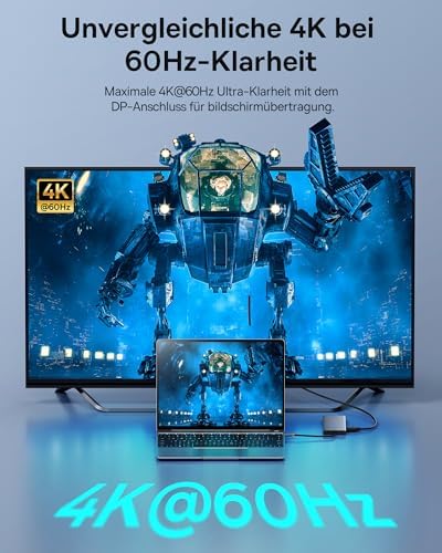 【Chip-Optimiert】Baseus USB C Docking Station 3 Monitore, 13-in-1 USB C Hub mit 2 HDMI 4K@60Hz, DisplayPort 4K@60Hz, VGA, USB 3.1 10 Gbps, PD 100W und Ethernet für Dell/HP/Lenovo/Surface Laptop