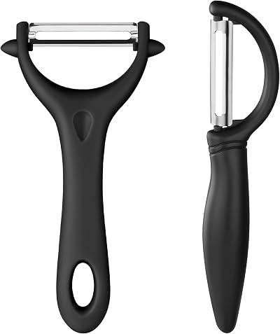 AUAUY 2Pcs Potato Peeler Y and I-Shaped Swivel Set Stainless Steel Non-Slip