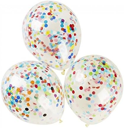 Confetti Filled Clear Party Balloons 12" x 4 Party Decorations Great For Any Occasion (Assorted)