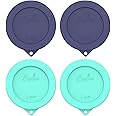 Sophico 1 Cup Round Silicone Storage Cover Lids Replacement for Anchor Hocking and Pyrex 7202-PC Glass Bowls (Container not Included) (Mint - Navy Blue)