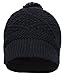 Unisex Handcraft Knit Baggy Slouchy Beanie Winter Warm Ski Cap w/Pom Balls,Black