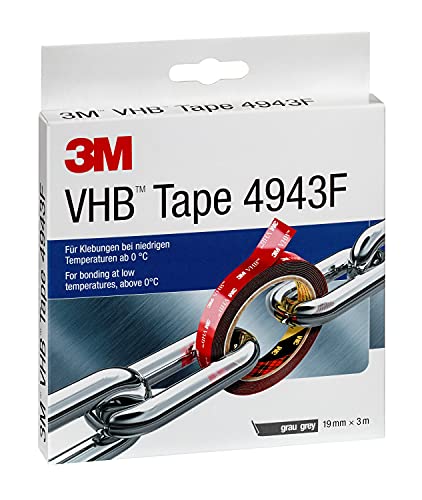 3M VHB 4943193 Adhesive Tape (Film Liner), 19 mm x 3 m, Grey — image 1