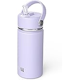 OISIZ Kids Water Bottle with Straw Lid 14oz, Vacuum Insulated 316 Stainless Steel Water Bottles for Kids for School, Leakproof Water Bottle, BPA Free and Keep Cold for 24 Hours