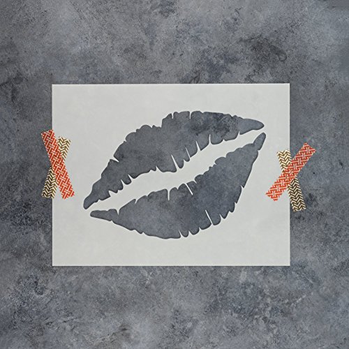 Lips Stencil Template - Reusable Stencil with Multiple Sizes Available
