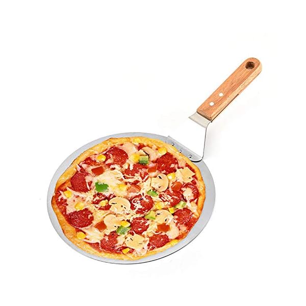 DIYARTS Pala per Pizza in Acciaio Inossidabile Rotonda per Trasferimento di  Torte Manico in Legno Pala per Cottura Pala… - inlivecaffe