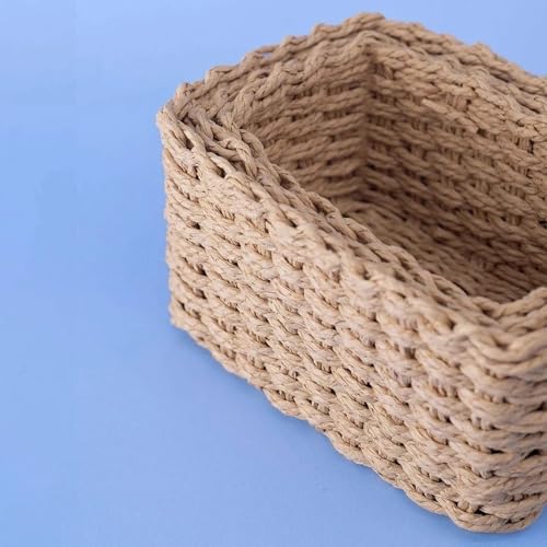 Kit 3 Cestos Organizadores Decorativos em Corda Natural Trançada Cestos Multiuso para Quarto Sala Banheiro e Decoração