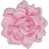 Dainty Satin Fabric Rose Flower Large Brooch Pin Handmade Big Camellia Brooch Lapel Pins Wedding Party Dance Banquet Dress Suit Ceremony Clothes Accessories Jewelry Gifts for Women (Pink)