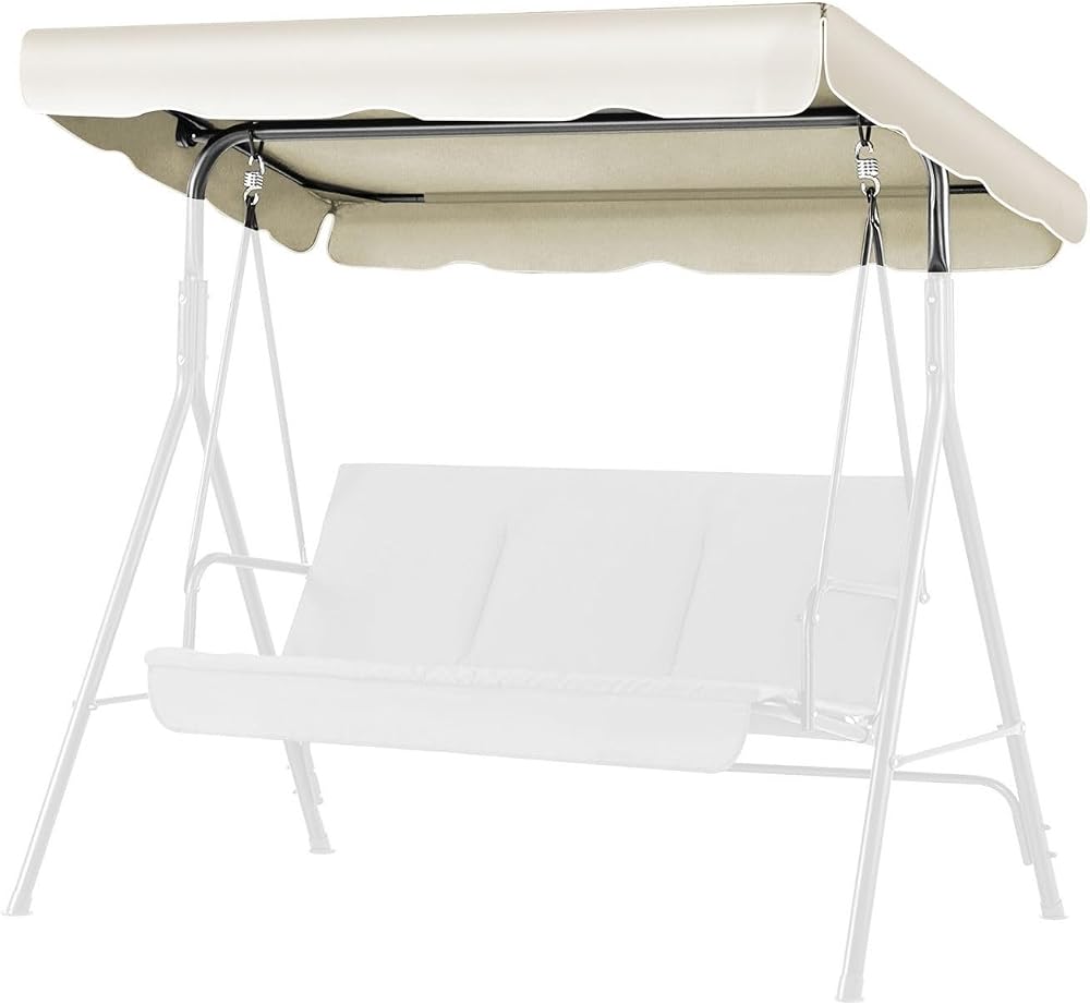 Flexzion Replacement Canopy for Outdoor Swing 66 x 45 White UV Weatherproof