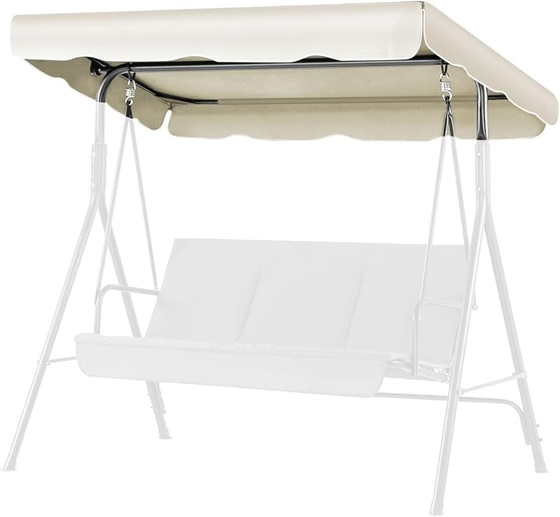Flexzion Replacement Canopy for Outdoor Swing 66 x 45 White UV Weatherproof