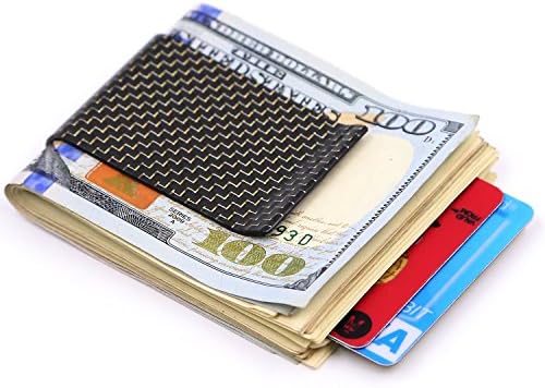 Money Clip Carbon Fiber Pocket Wallet Minimalist and Slim Credit Card Holder