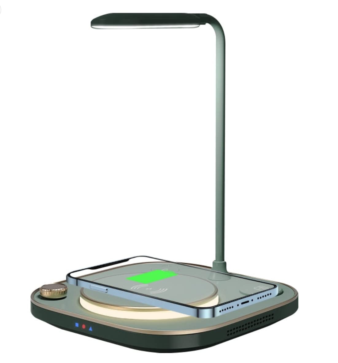 Nordecco 5 IN 1 Wireless Desktop Smart Dock Charger Dimmable LED Lamp Compatibility q1 Devices Charging Technology Devices Smart Phone Earphone Watch Gift Box Present For Christmas (Green)