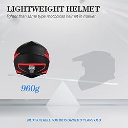 TTMiku DOT Youth Kids Motocross Helmet, Red