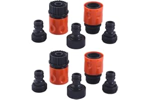 HQMPC 10 Pieces Plastic Garden Hose Connector Garden Quick Connectors 3/4"GHT Female And Male Couplers 3/4" Female Males Male
