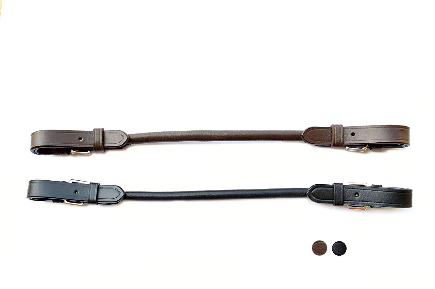 SIE EQUESTRIAN Rolled Leather Balancing Saddle Straps (Black)