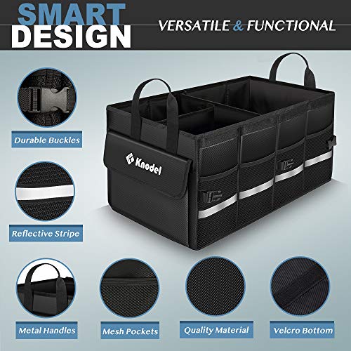 Knodel Car Trunk Organizer, Foldable Cover, Heavy Duty Collapsible Car
