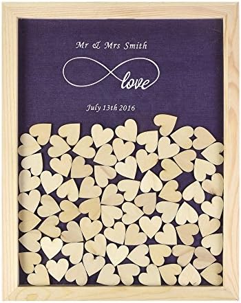 Rustic Infinite Love Mr and Mrs Wedding Guest Book Alternative Heart Drop Box Personalized Vintage Wedding Shadow Box Wedding Gifts