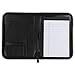 Samsill Leather Trim Business Junior Padfolio/Interview Portfolio with Zippered Closure, 5 Inch x 8 Inch Writing Pad Included, Black