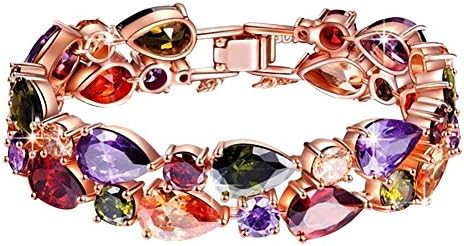 Bracelets for Women-Womens Rose Gold Plated Cubic Zirconia Bracelet bracelets for women clearance