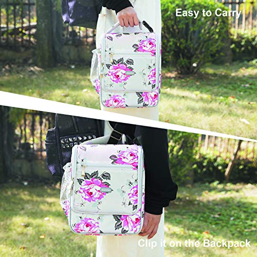 Amersun Insulated Lunch Box,Spacious Stylish Lunch Bag Cooler Tote Sturdy Snack Organizer with Multi-pocket for Kids Women Adult Girls School Office Picnic Work Bento Box(Spill-resistant,Rose Grey)