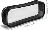 CHEERYMAGIC Clear Pencil Case Large Capacity PVC Zippered Bag Black view 6