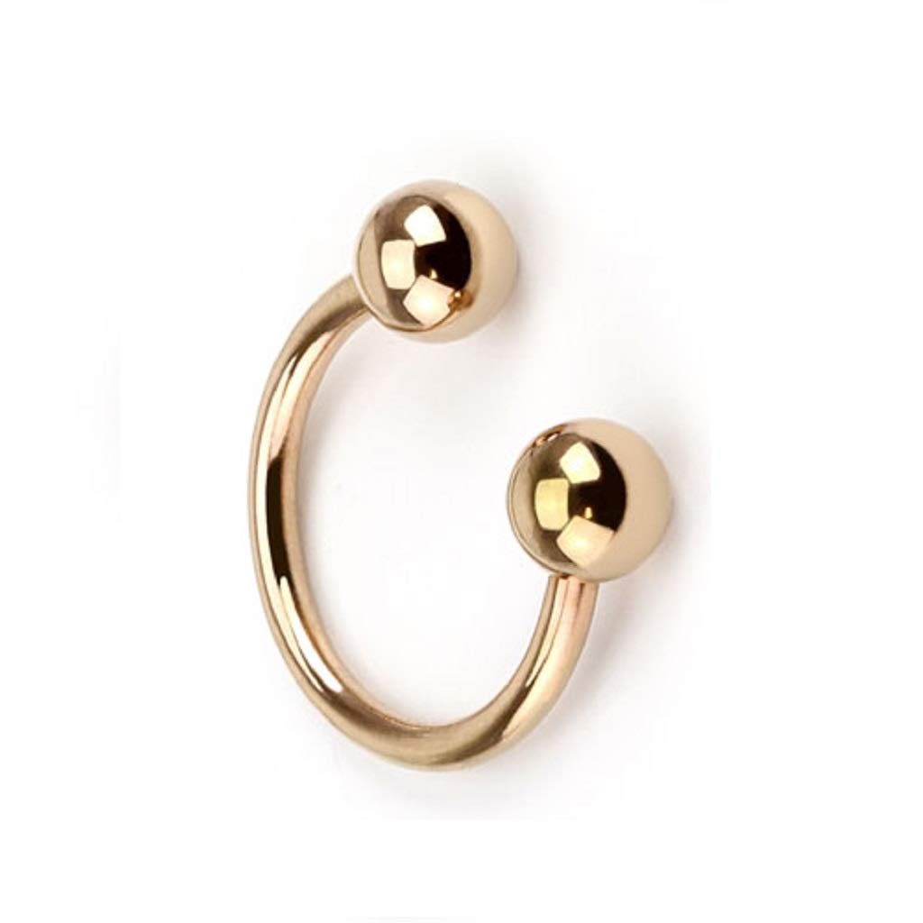 PiercedOff Rose Gold Tone PVD over 316L Surgical Steel 1.6mm Horseshoe Barbell with Externally Threaded 5mm Balls - 12mm Horseshoe