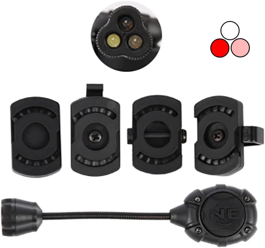 QIRUIMY Tactical MPLS3 Helmet Light,White/IR/Red Light LED Headlamp Safety Signal Indicators Survival Helmet Flashlight (Black)