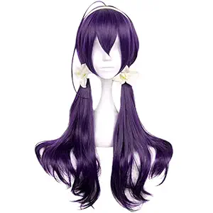 CHC FAIRY Bungo Stray Dogs Kyouka Lzumi Purple Long 2 Ponytails Cosplay Wig With Headwear