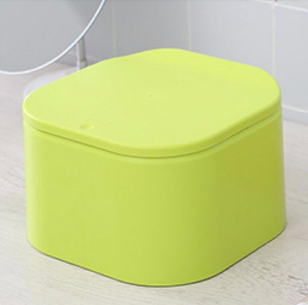 QPSSP Desktop Small Trash Can, Mini Press, Home Cover Box, Coffee Table, Creative Simple Table, Office Table,A