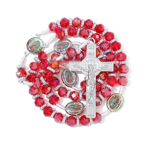 KOMI Catholic Rosary Beads for Women - Holy Prayer Necklace With Crucifix Cross - Communion Rosary Catholic Gifts