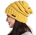 Brook + Bay Slouchy Beanie - Women's Winter Hats, Beanie Slouch Hats for Cold Weather, Oversized Beanie Knitted Hats for Women & Men Mustard