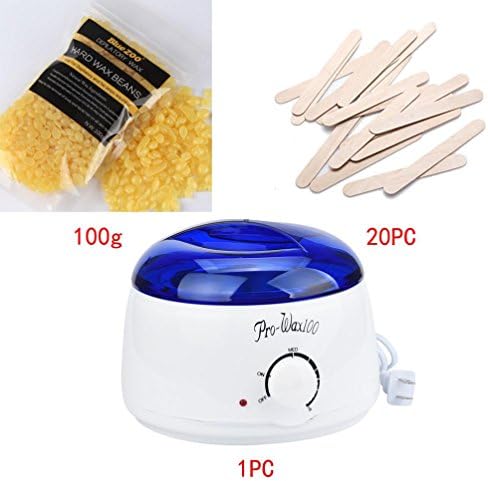 Wax Warmer, UTONG Hair Removal Bean Wiping Sticks Hot Wax Warmer Heater Pot Depilatory Set (F)