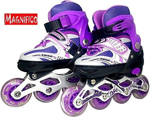 MAGNIFICO Super Quality Inline Skating Adjustable Shoes 4 Wheeler (Size 38-43)