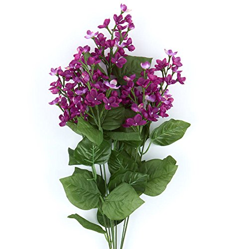 Purple Artificial Lilac Floral Bush for Indoor Decor