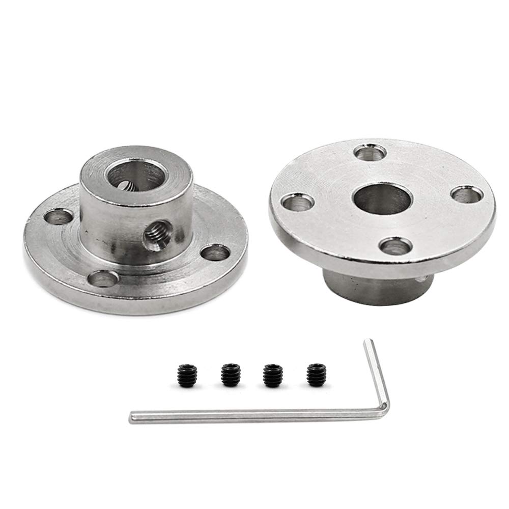 ZXHAO 7mm/0.28 inch Metal Flange Shaft Coupling Rigid Flange Coupling