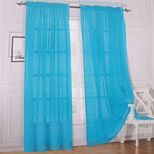 1kidandaheadache's Sheer Panel drape Curtain window Treatment fully stitched 54"x120" in turquoise