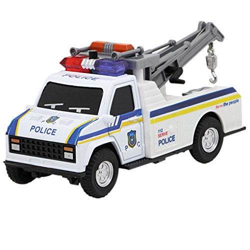 1:28 Emergency Engineering Wrecker Vehicles Toy Pick-up Tow Truck Police Trailer Car Boy Birthday Present Educational Toy Christmas Gift - Thumbnail 5